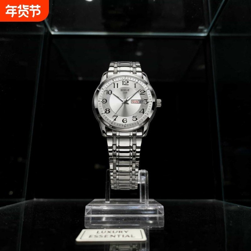 手表男款防水高级感全自动男表数字双日历防水腕表男机械风全自动