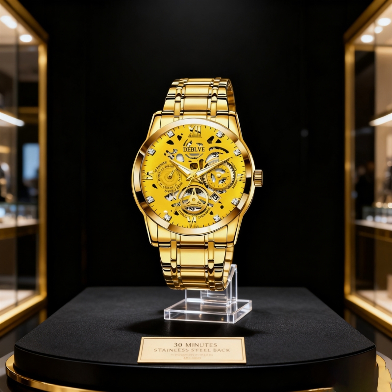 正品名牌钢带商务防水石英腕表高级感男士男款手表全自动非机械表