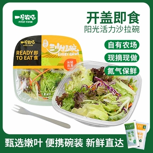 一号农场开盒即食阳光活力沙拉碗6种新鲜蔬菜免洗免切轻食代餐