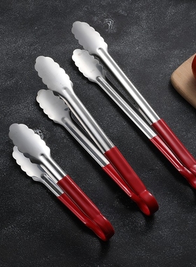 不锈钢厨房食品夹子烧烤夹面包夹食物馒头包子烤肉冰夹多功能防滑