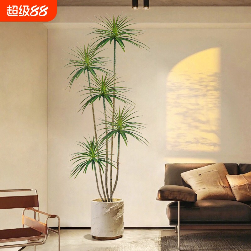 仿真绿植千年铁轻奢感氛围室内高端大型落地假树盆栽植物盆景摆件图片
