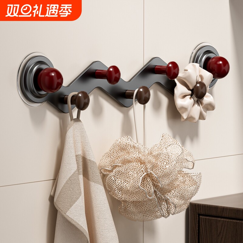 吸盘门后挂钩免打孔粘胶强力承重门后挂衣架子浴室置物架墙上排钩