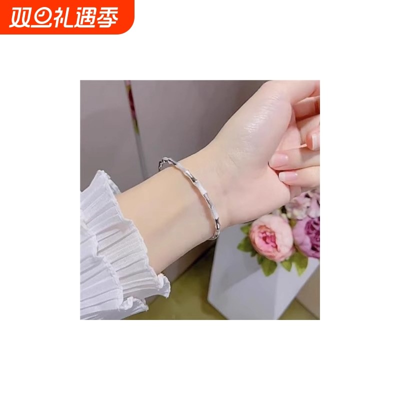 ins宫廷设计手镯手环手链女高级感女汉服儿童光面竹节繁花