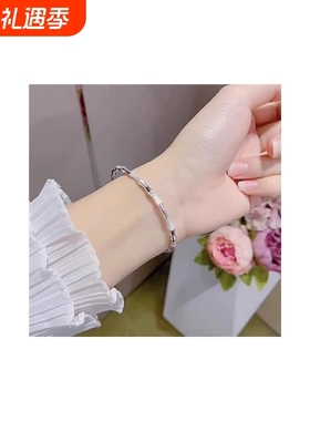 ins宫廷设计手镯手环手链女高级感女汉服儿童光面竹节繁花