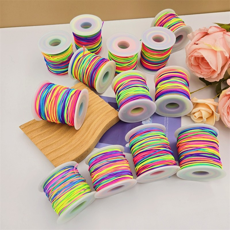 七彩色圆弹力线耐磨串珠弹力绳橡皮筋绳松紧线细松紧带吊牌线佛珠