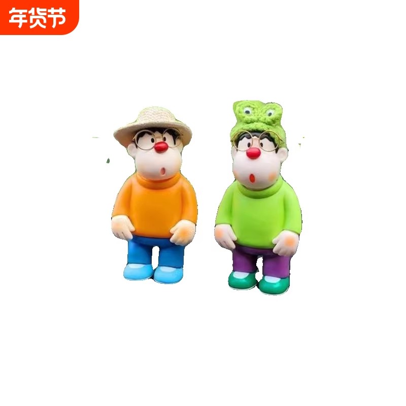 可爱胖虎中控台装饰摆件车载玩偶手办2024新款车内装饰品生日礼物