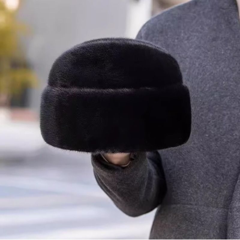 男士水貂帽子东北户外保暖秋冬季中老年爸爸爷爷帽棉帽护耳雷锋