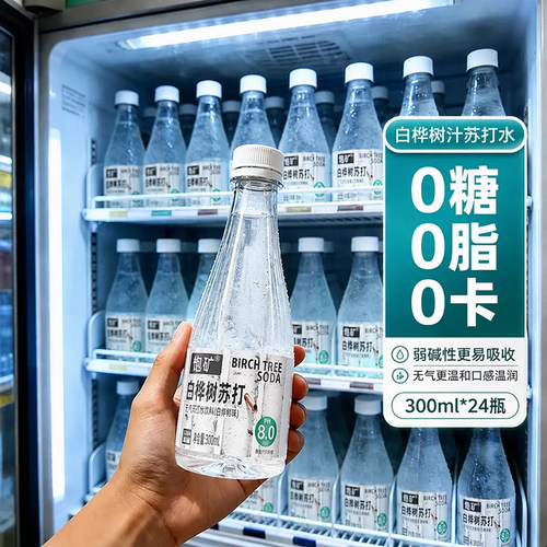 白桦树汁苏打水0糖网红整箱发货