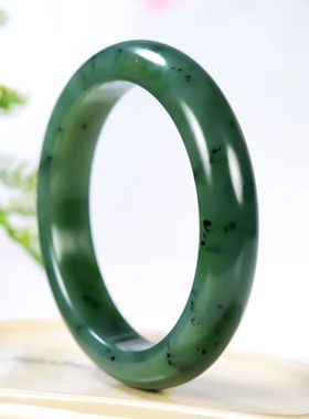 正品和田碧玉阳绿猕猴桃真玉石手镯子送女友妈妈礼物可复检多规格