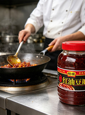 恒顺红油豆瓣酱1.1kg40天正宗豆瓣酱调味料炒菜家用香辣蚕豆川菜