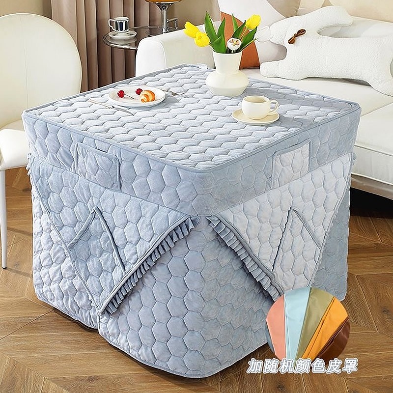 2025新款加厚烤火桌罩套正方形加绒烤火罩罩套电火炉桌布套防油