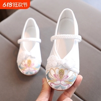 老北京兒童布鞋古風公主鞋子古裝女童繡花鞋寶寶手工漢服軟底國風