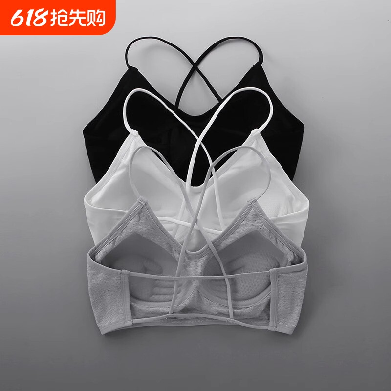 美背运动内衣女大胸显小胸聚拢文胸抹胸胸罩裹胸固定一体式防下垂