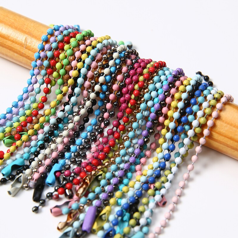 彩色波珠链 DIY 手工饰品配件 彩色圆珠链 手机挂链材料包