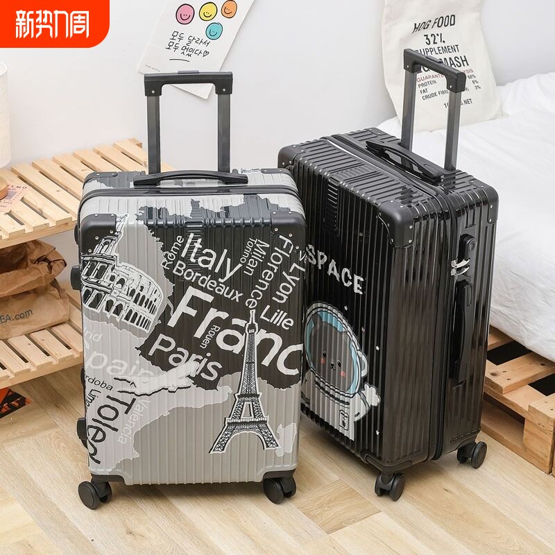 行李箱拉杆大容量结实耐用彩绘箱子男住校学生万向轮密码旅行箱