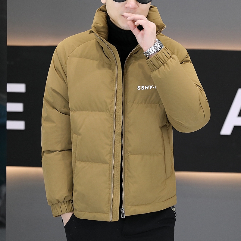高档黑金立领羽绒服男冬季2025年新款高端外套轻薄款背面白鸭绒