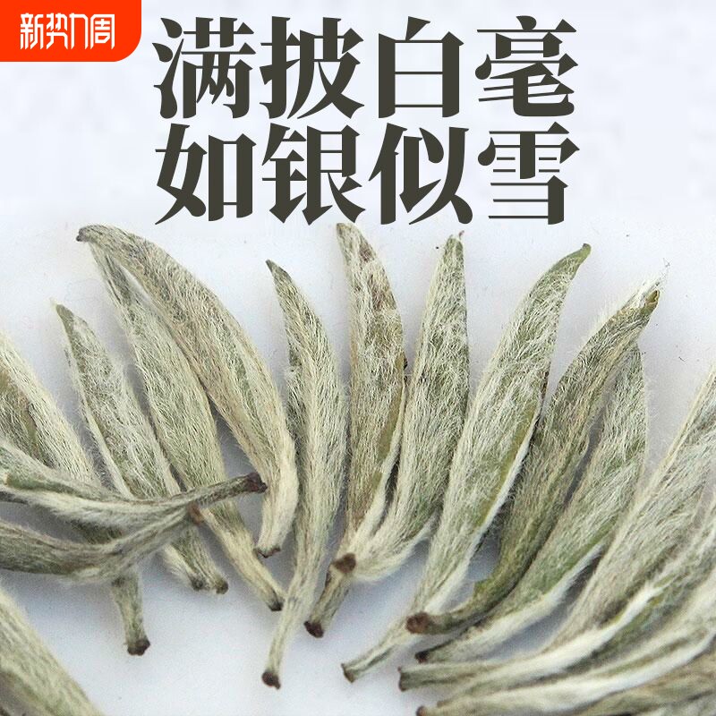 福鼎高山白茶特白毫银针2023新茶高山荒野明前头采嫩芽白银针25