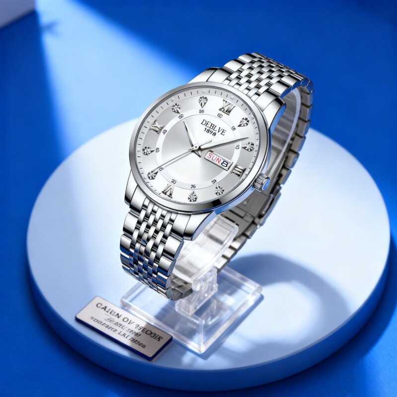 手表男款防水高级感全自动男表数字双日历防水腕表男机械风全自动