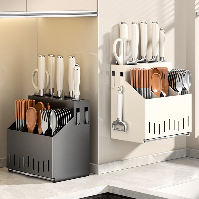刀架厨房置物架多功能刀具筷子筒筷笼一体式收纳架刀座筷子收纳盒