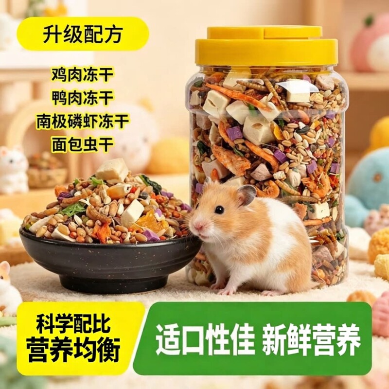 仓鼠粮食专用主粮金丝熊全套营养粮饲料混合五谷冻干海鲜自配鼠粮