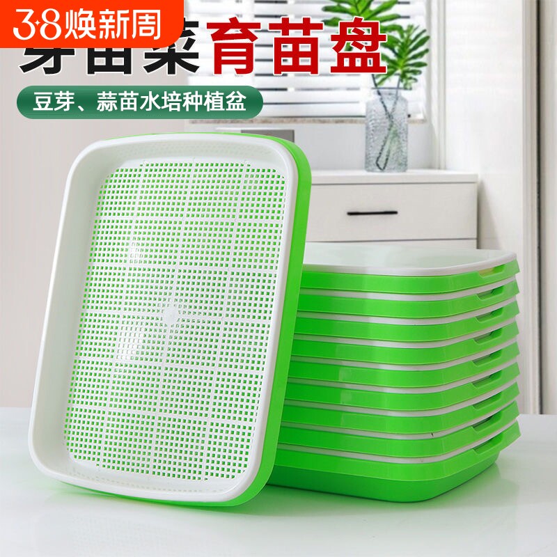 育苗盘芽苗菜阳台种菜盆水培蔬菜豆芽无土栽培育小麦蒜苗种植托盘