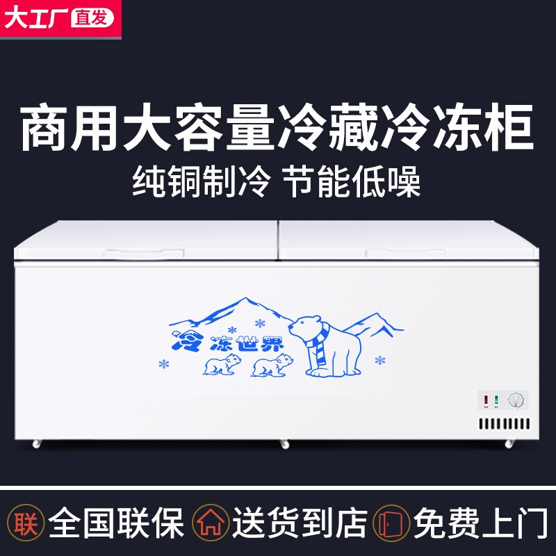 冷冻冰柜商用冰箱大容量冷藏卧式双温大冷柜展示柜保鲜两用节能