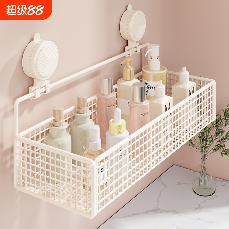 吸盘置物架卫生间浴室洗漱台旁壁挂式多层收纳架免打孔双层承重