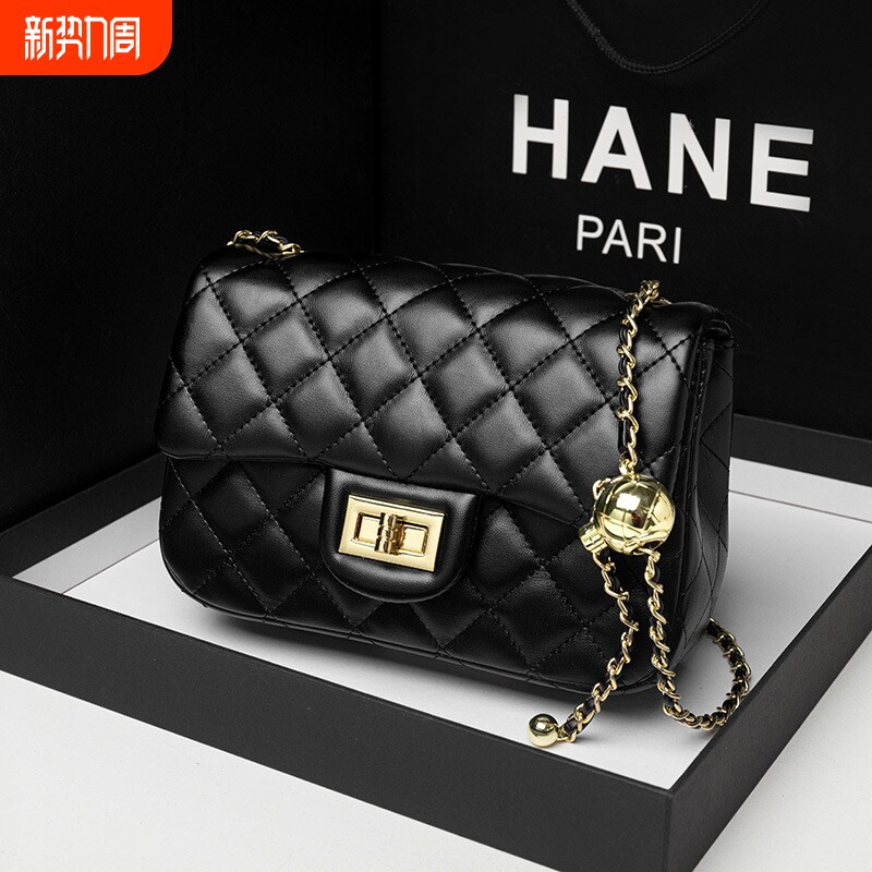 店酷奇方胖子小金球包包新款斜挎包女包小香风菱格链条包女士包