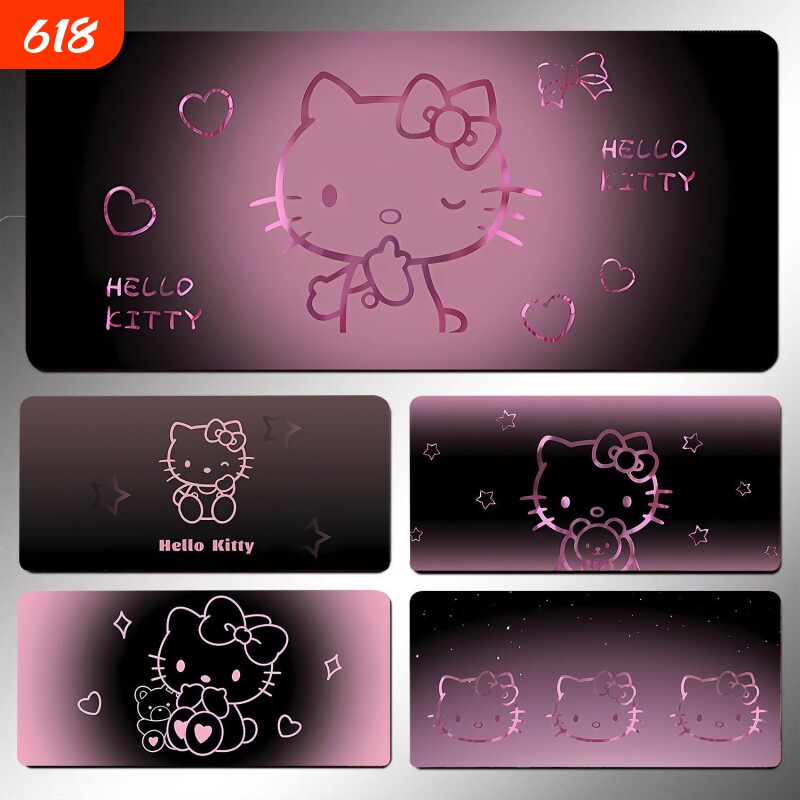 HelloKitty凯蒂猫超大号鼠标垫学生宿舍电脑键盘桌垫子办公桌滑垫