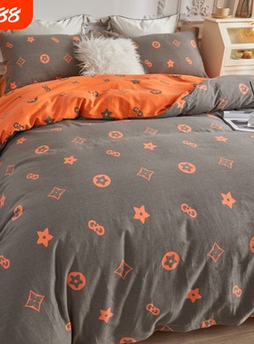 加厚被套单件纯棉全棉磨毛1.5m单人150x200x230双人180被罩四件套