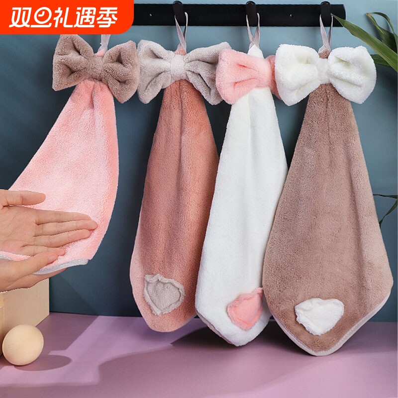 擦手巾挂式可爱吸水韩国搽抹手布毛巾卫生间神器厨房用品儿童插帕