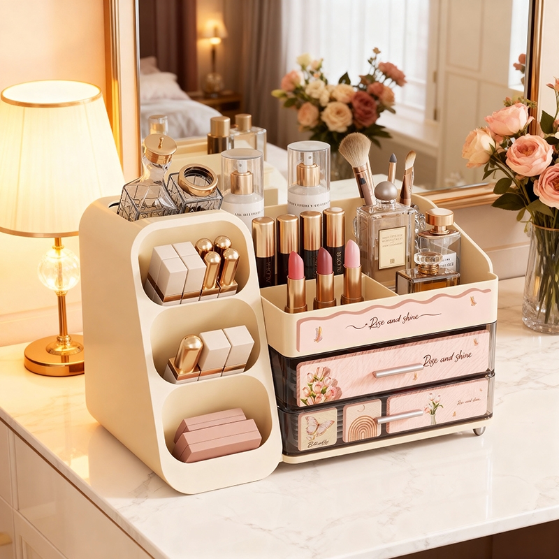 化妆品收纳盒桌面高级感