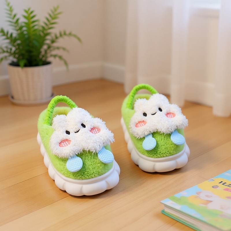 儿童拖鞋男女童家居防滑毛绒保暖宝宝可爱小女孩棉鞋冬季加绒卡通