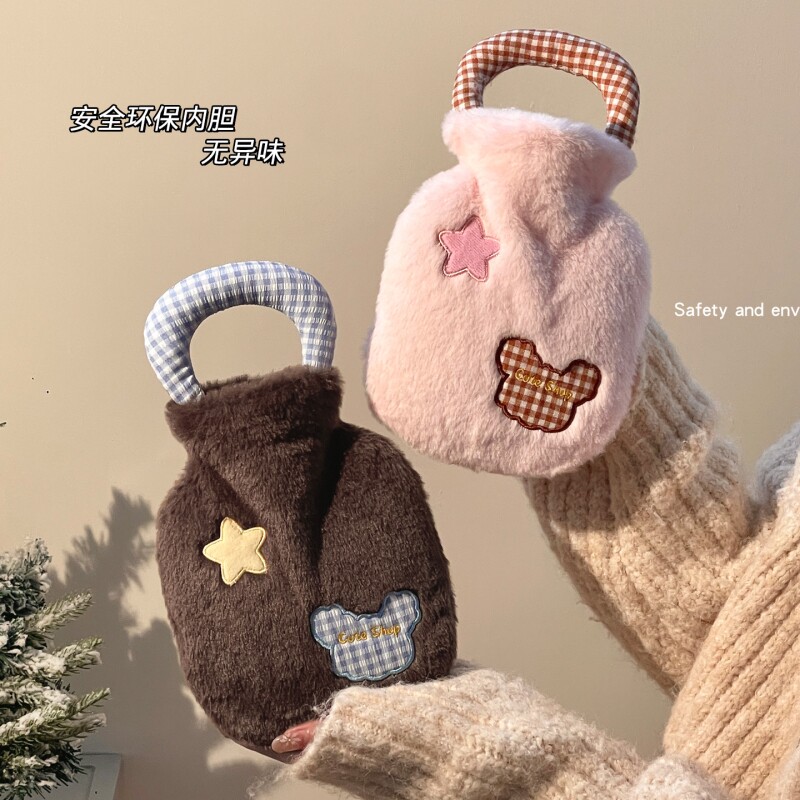 暖水袋热水袋注水暖手宝学生敷可爱毛绒热敷迷你大小外套小鸡