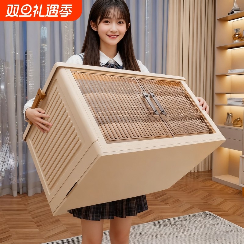 卧室衣服收纳架家用多功能大容量置物架双开门可叠加多层储物箱子