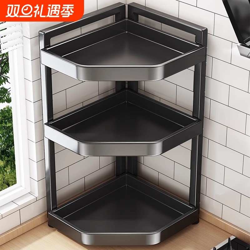 厨房多功能置物架调料品台面转角架三角调料架墙角落调味罐收纳