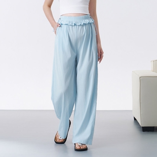 孕妇裤子夏季薄款外穿2026新款孕期无托腹阔腿裤大码直筒长裤夏天