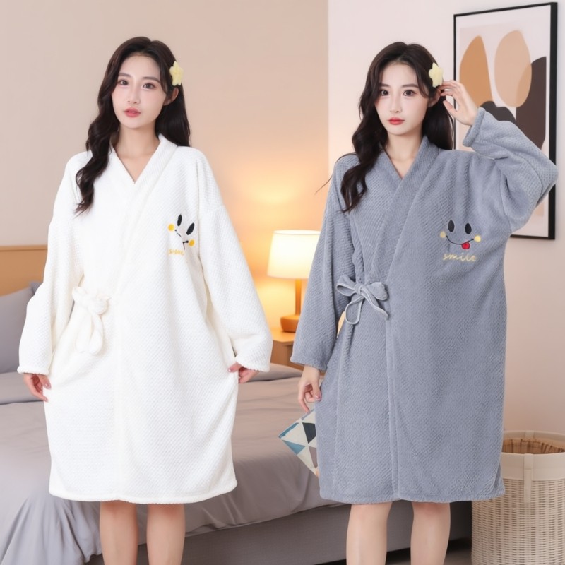 浴袍女吸水速干可穿浴巾加厚长袖浴裙睡袍式浴衣2025新款四季通用