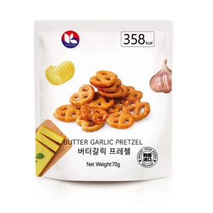 K-CHOICE碱水结型饼干蒜香黄油味韩国进口咸味饼干办公室休闲零食