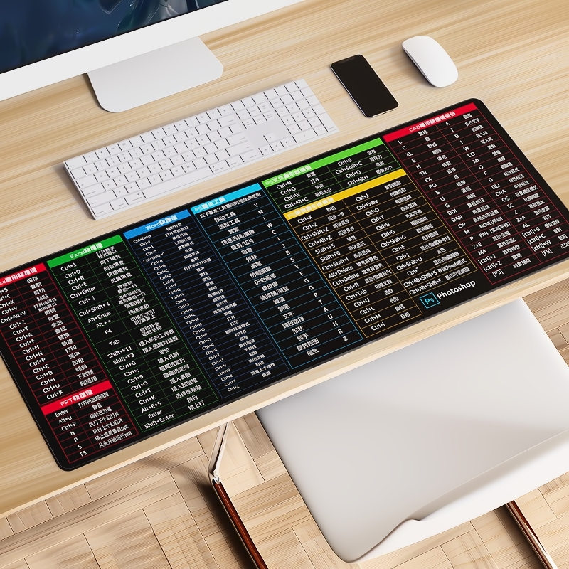 鼠标垫超大号办公快捷键加厚可爱男女游戏键盘护腕软桌垫桌面手腕