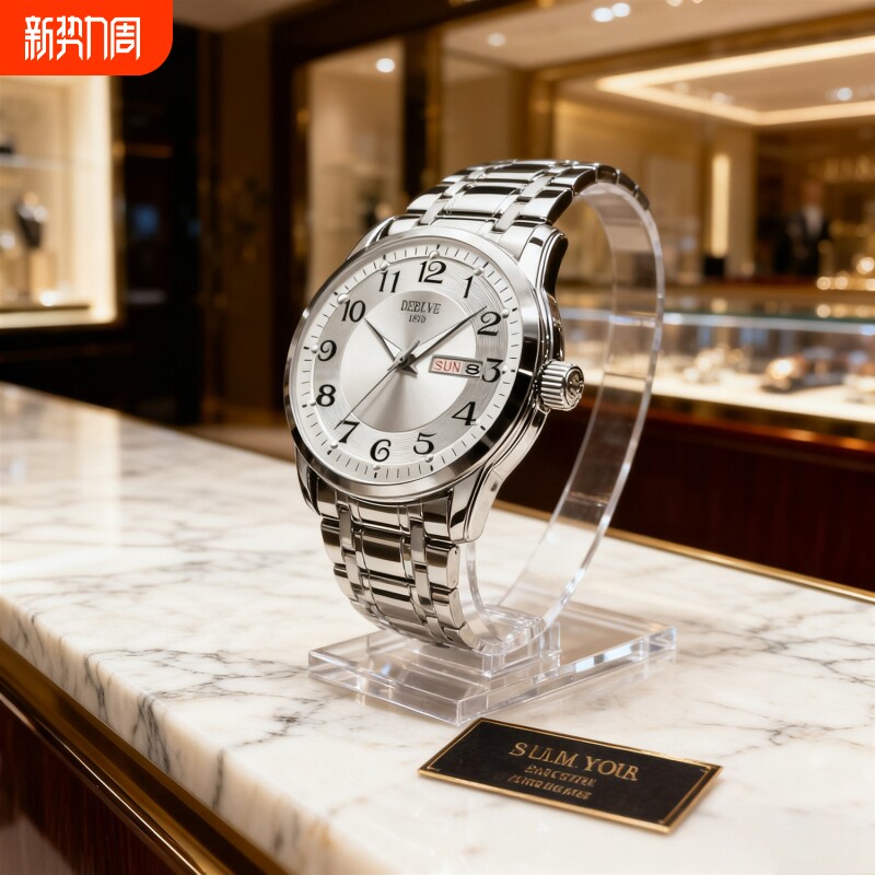 镂空男士手表男正品名牌全自动非机械表钢带男款商务防水石英腕表