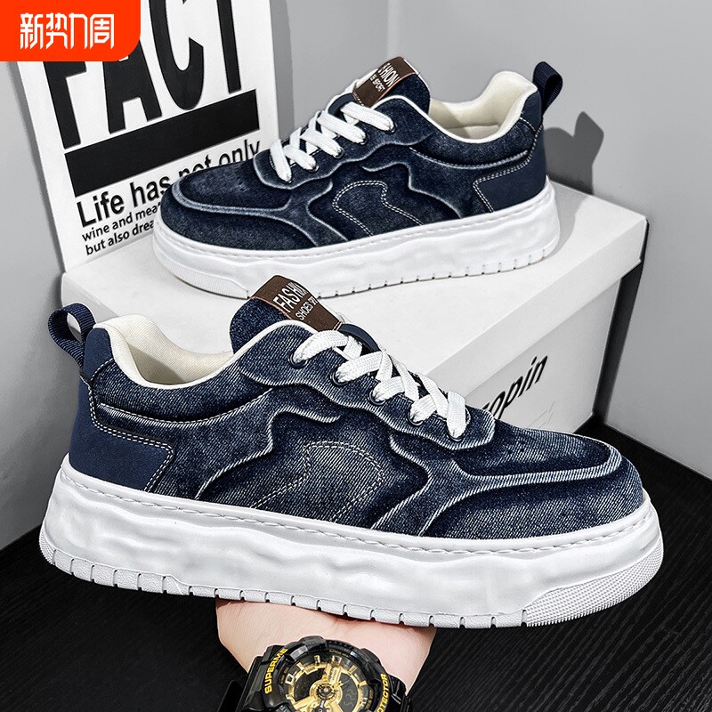 新款男鞋子潮小众设计港风百搭帆布鞋水洗布男透气休闲板鞋小脏鞋