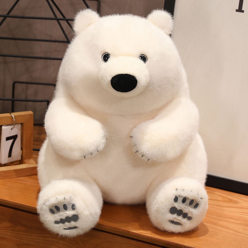 新款仿真北极熊毛绒玩具熊馆摆件