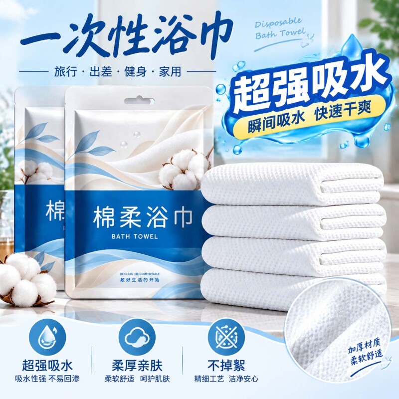 一次性浴巾加厚加大棉旅行装单独包装压缩毛巾便携酒店旅游必备用