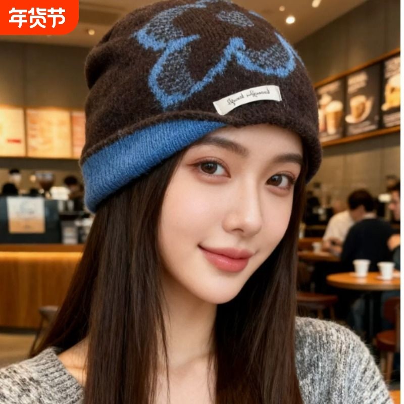 2025新款韩版复古提花针织帽子女秋冬季百搭保暖护耳显脸小包头帽,服饰配件/皮带/帽子/围巾,帽子,淘宝优惠券,粉丝福利购,淘宝优惠卷