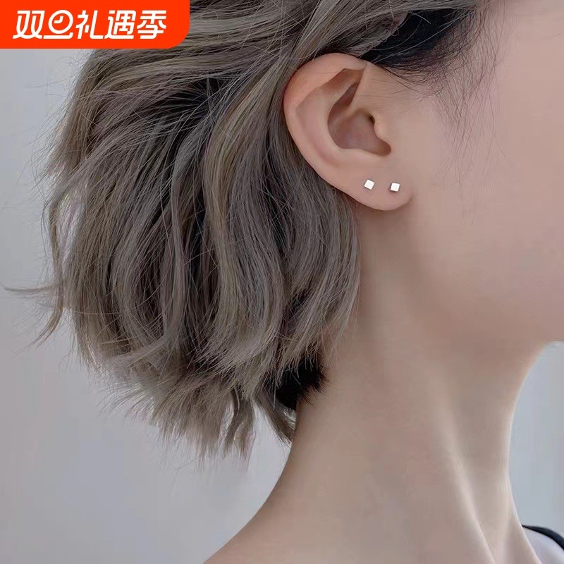 925纯银高级感耳钉养耳洞耳骨钉小众设计耳饰足银耳棒耳环女睡觉