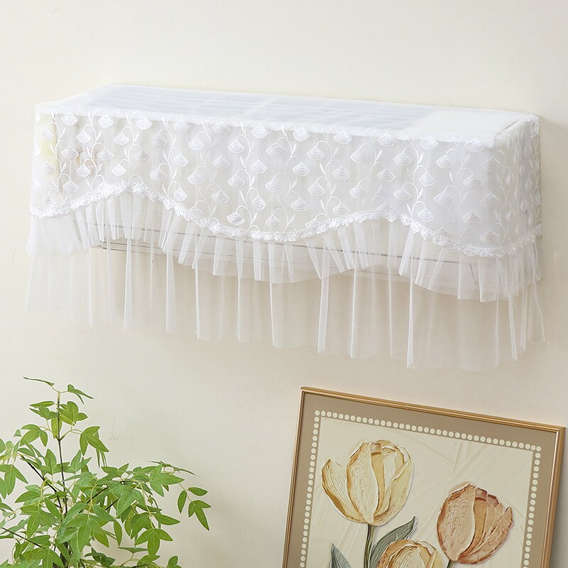 空调罩开机不取格力美的防尘罩全包布艺蕾丝挂机通用挂式顶部