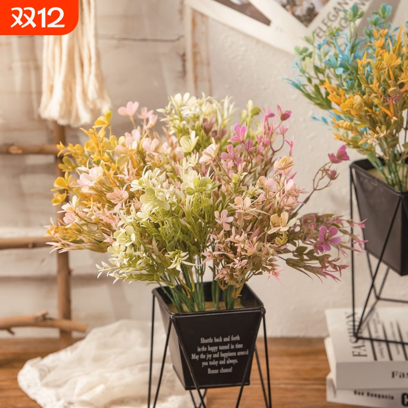 彩梅草仿真花假花婚庆装饰绿植物工艺品INS风MW73772