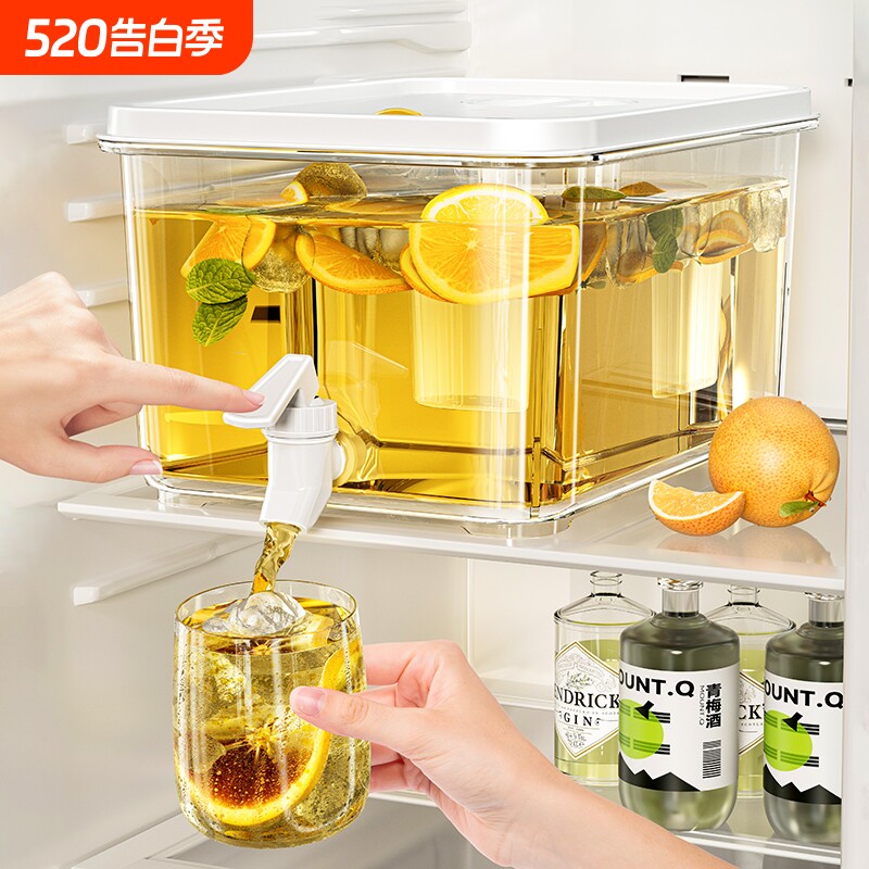 家用冷水壶带水龙头冰箱凉白开果汁果茶大容量饮料桶冷饮桶凉水壶