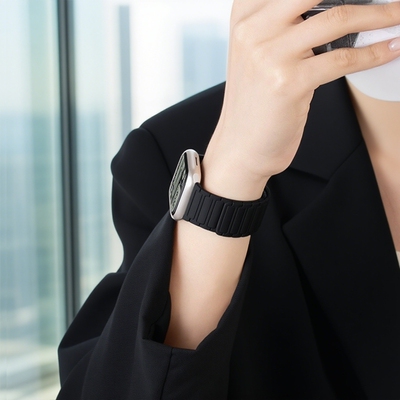 张婧怡同款适用苹果S9手表iwatch10表带applewatch9磁吸S10硅胶S8腕带Ultra女SE运动8男S7运动高级夏季